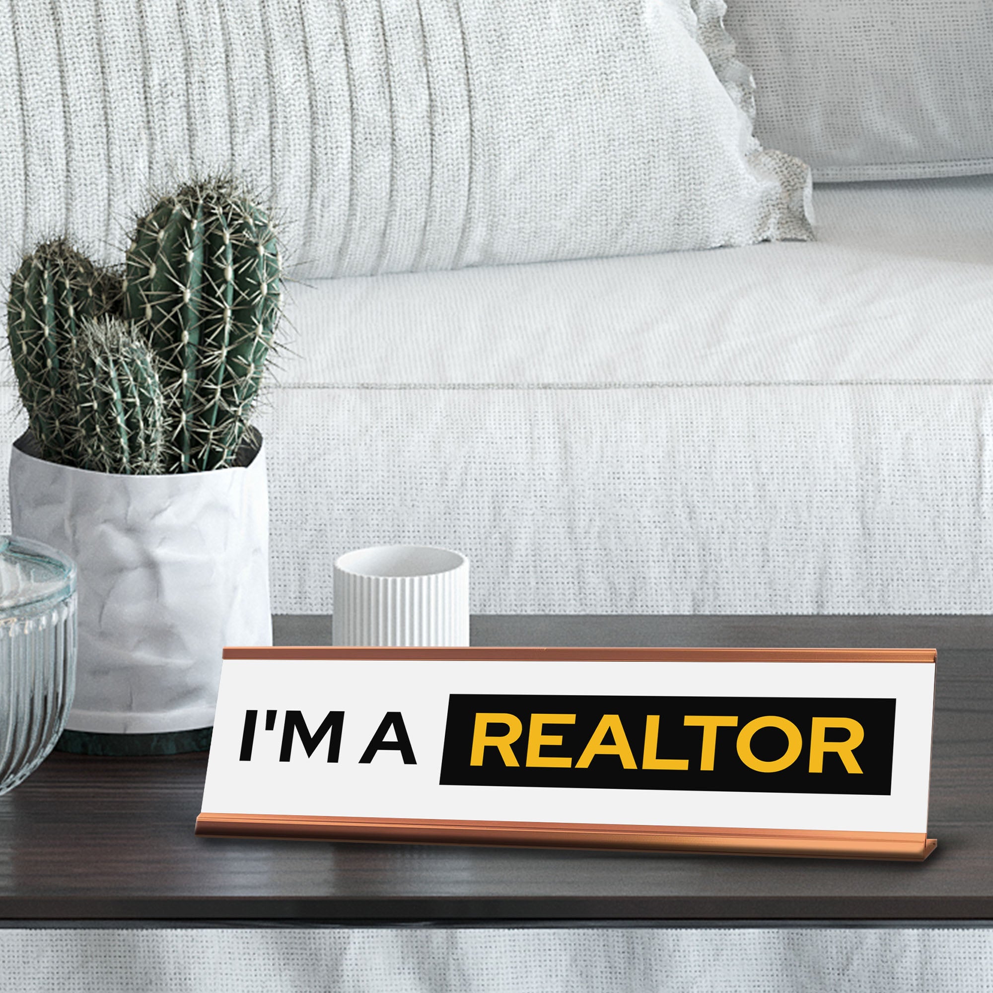 Signs ByLITA I'm A Realtor Gold Frame Desk Sign (2x8?)