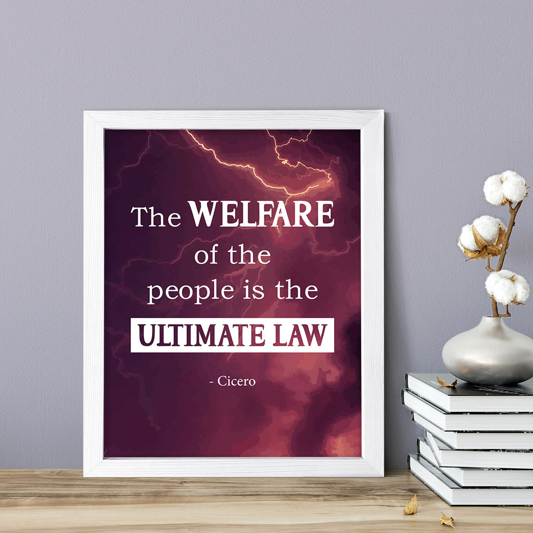 Designs ByLITA The Welfare of the People is The Ultimate law - Cicero, FRAMED Print Inspirational Wall Art