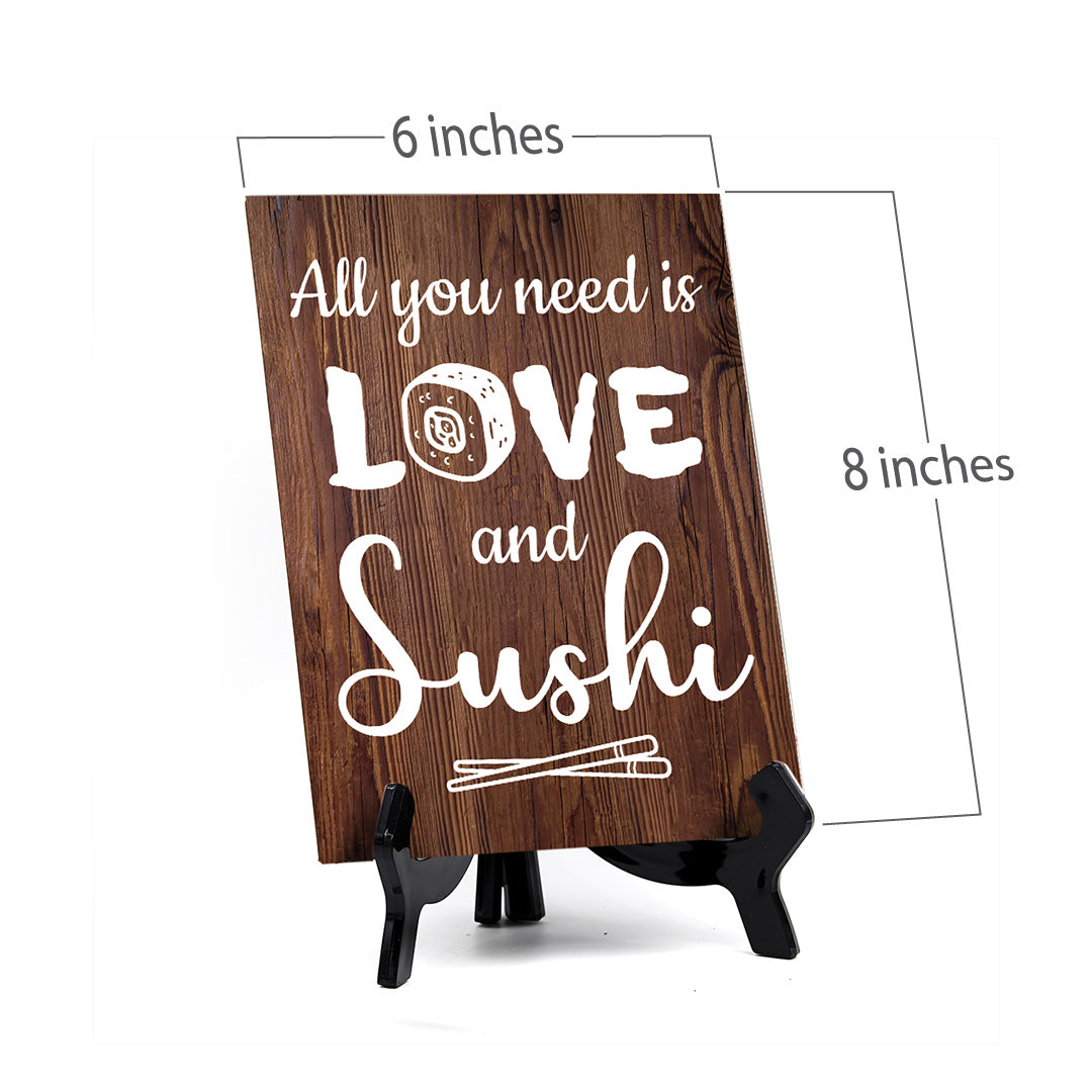 Decoration For Sushi Lovers Table Sign with Acrylic Stand (6x8“)