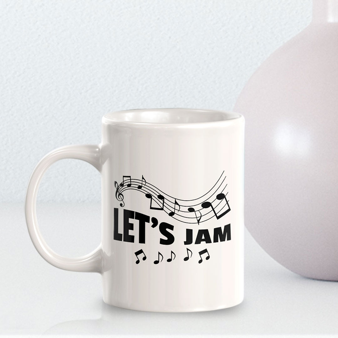 Let's Jam 11oz Plastic or Ceramic Mug | Novelty Cup for Musicians