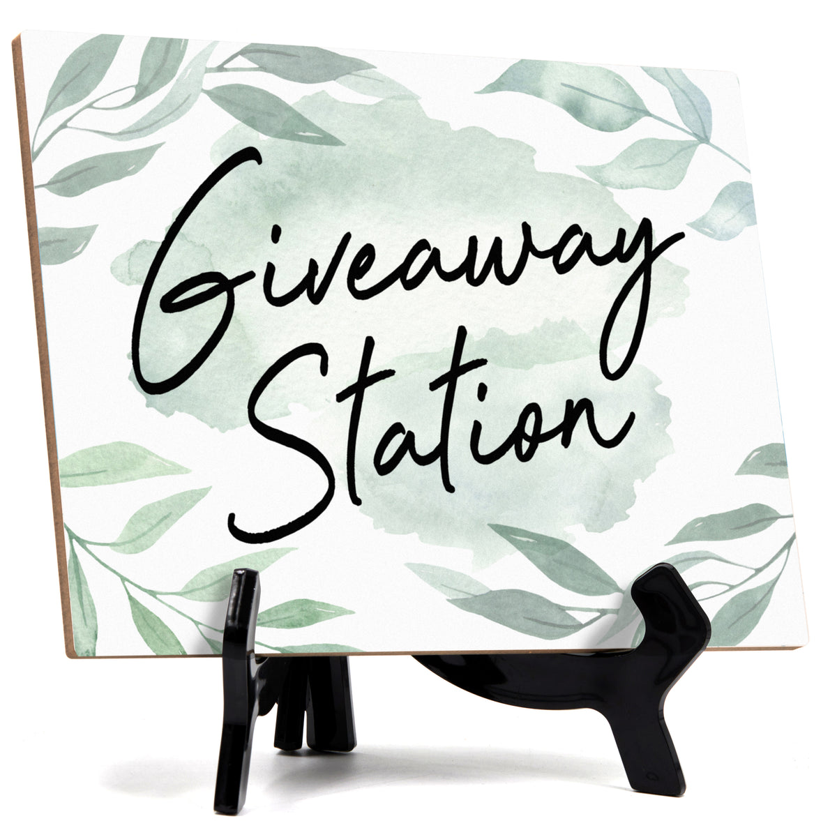 Signs ByLITA Giveaway Station Wedding Decoration Table Sign with Acrylic Stand (6x8“)
