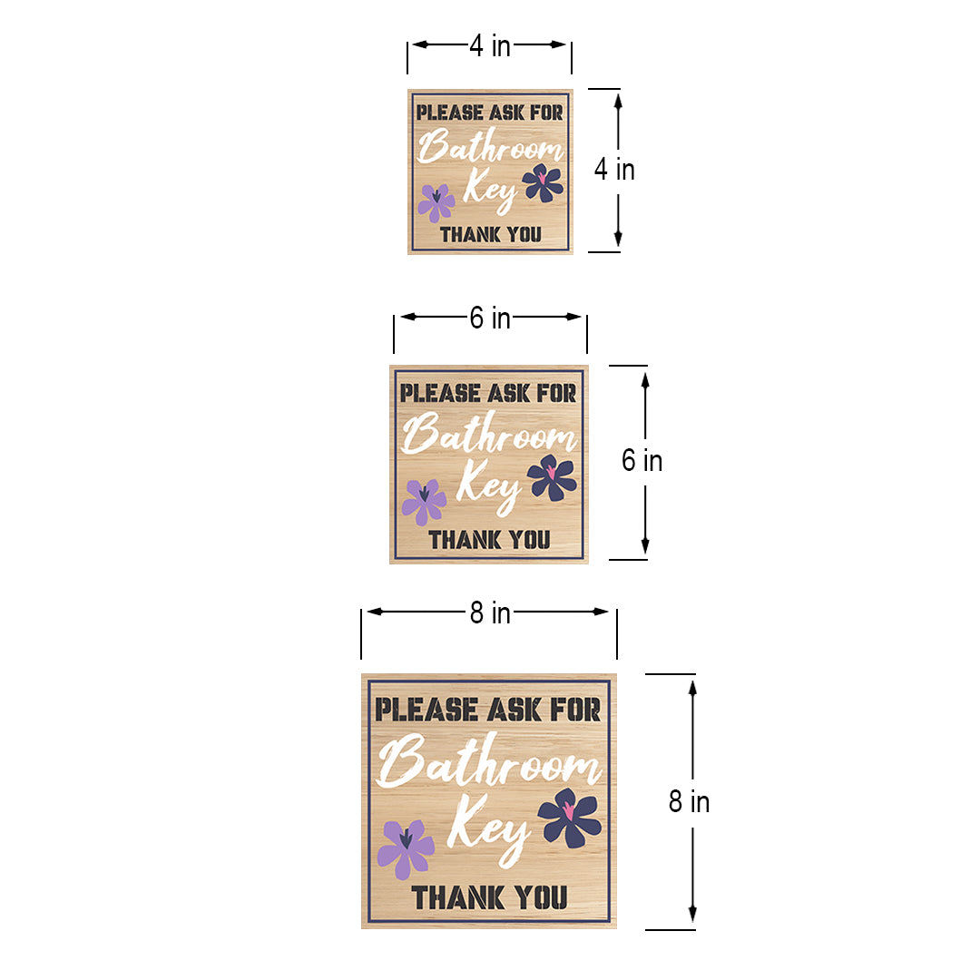 Square Plus Please Ask For Bathroom Key Thank You Wall or Door Sign | Public Spaces Signage