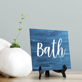 Signs ByLITA Bath, Wood, Square Bathroom Table Sign (5" x 5")