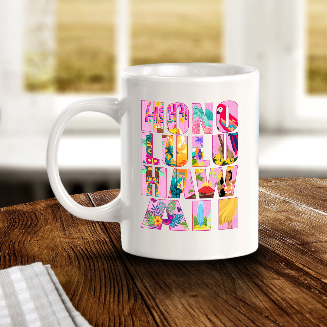 Honolulu, Hawaii 11oz Plastic or Ceramic Mug | American Cities Coffee Cups