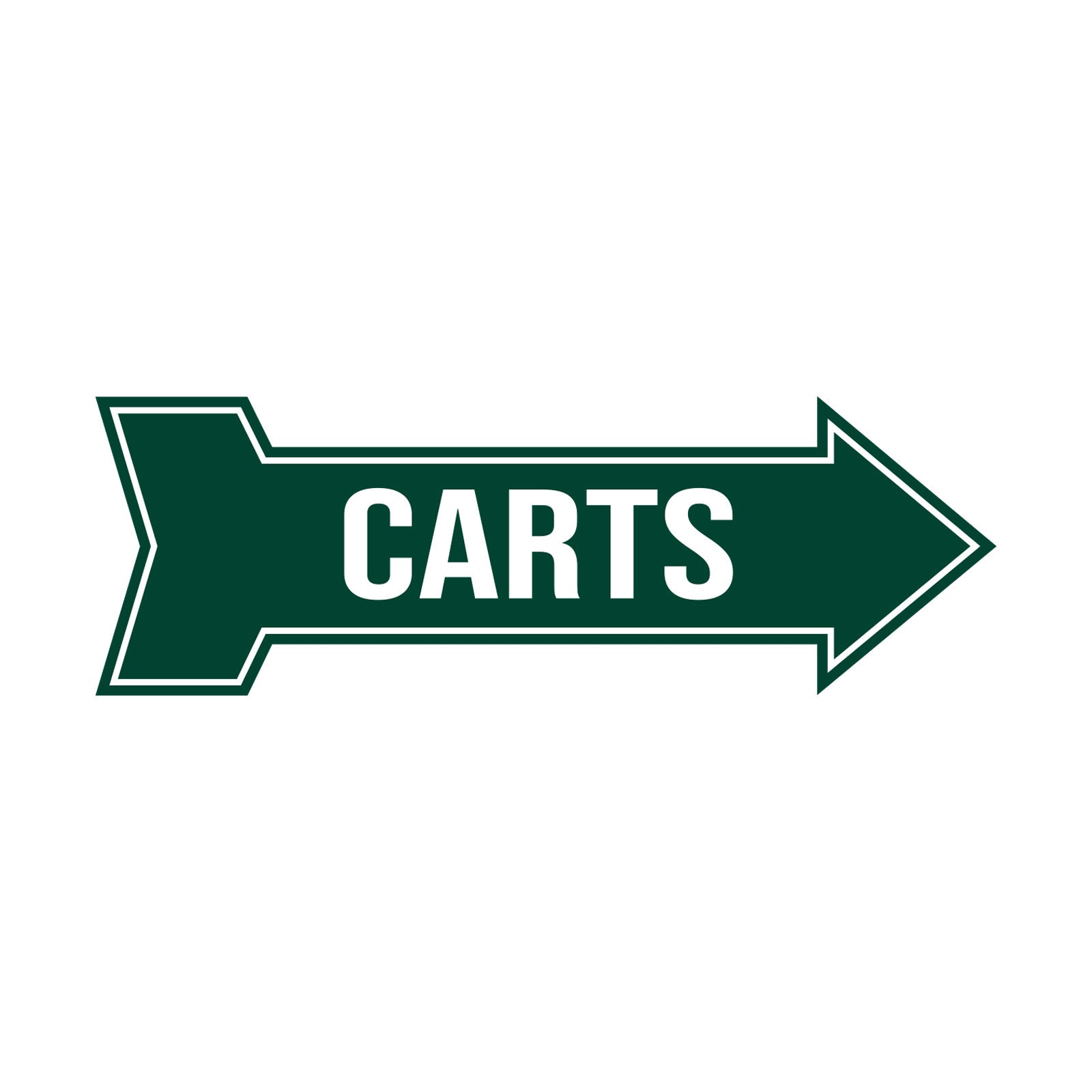 Arrow Shape Carts 12x4" Wall or Door Sign | Golf Signage