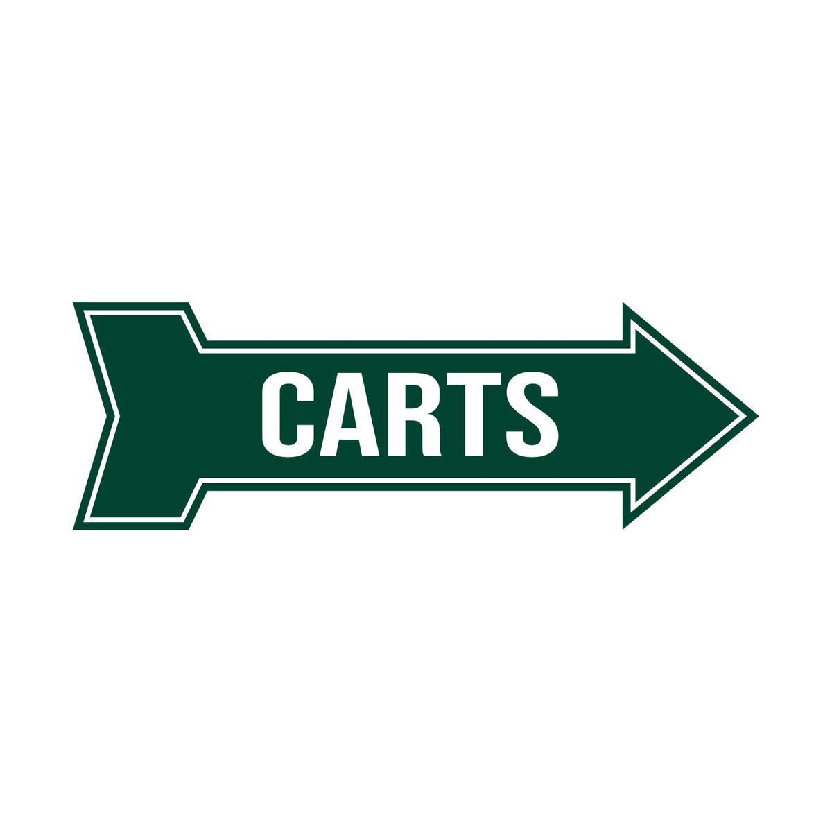 Arrow Shape Carts 12x4" Wall or Door Sign | Golf Signage