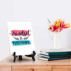 Mindset is Everything Table Sign with Acrylic Stand (6x8“) | Positive Affirmation Inspiration Décor