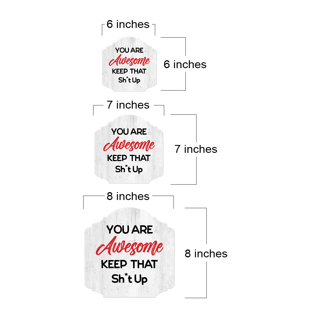 Heritage Plus You Are Awesome Keep That Sh*t Up Wall or Door Sign | Funny Home Decor