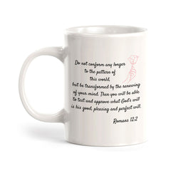"Do Not Conform Any Longer To The Pattern Of This World, But Be Transformed By The Renewing Of Your Mind..." - Romans 12:2 Coffee Mug