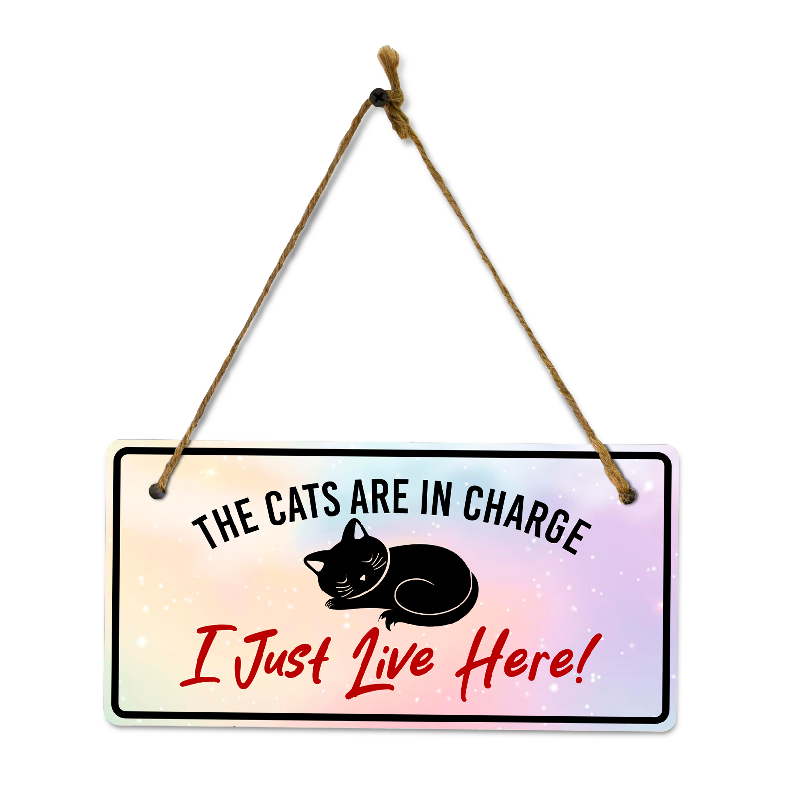 Cat Lovers Home Decor 5x10 Hanging Plus Wall or Door Sign