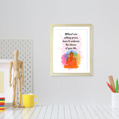 Designs ByLITA Without Rain Nothing Grows, Learn To Embrace The Storms Of Your Life. Framed Wall Art Print | Buddhist Quotes Motivational Decor