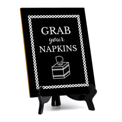 Signs ByLITA Grab Your Napkins Table Sign with Acrylic Stand (6x8“)