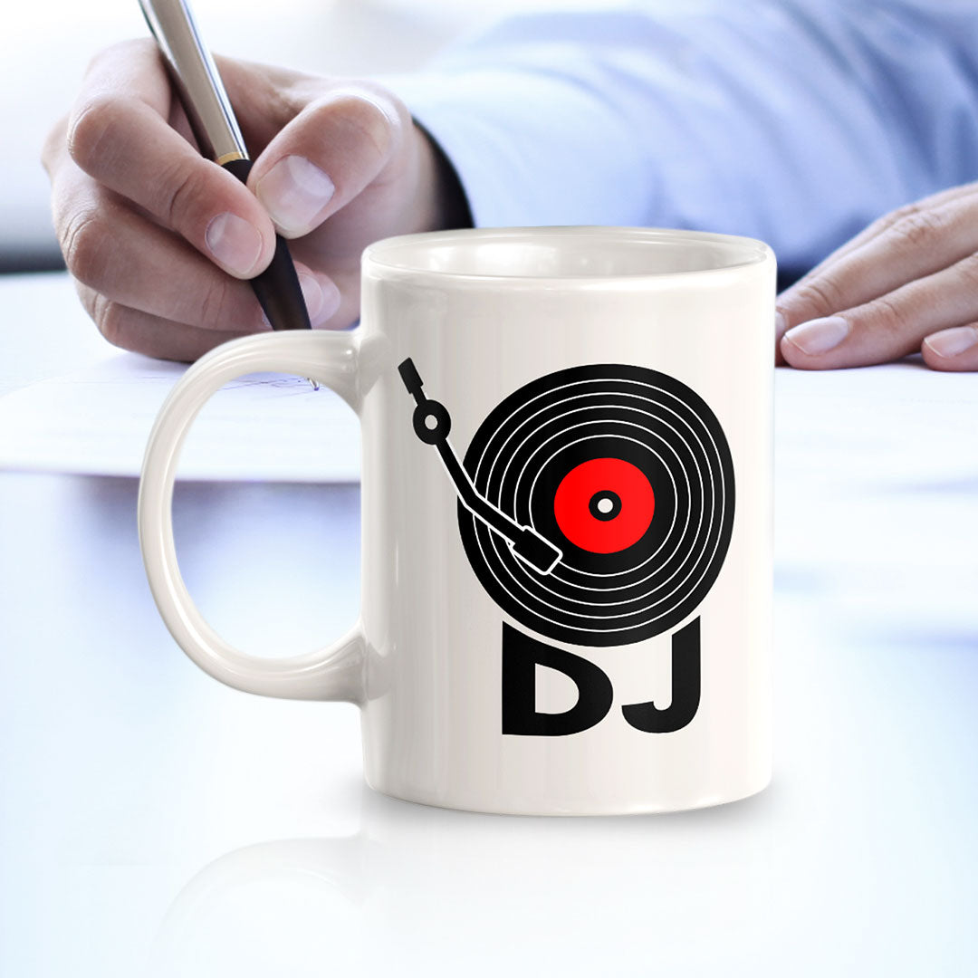 DJ 11oz Plastic or Ceramic Coffee Mug | Novelty Cup for Musicians