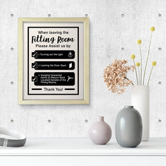 Designs ByLITA When Leaving The Fitting Room Please Assist Us By, Wall Print Art | Retail Store Decoration (Unframed or Framed)