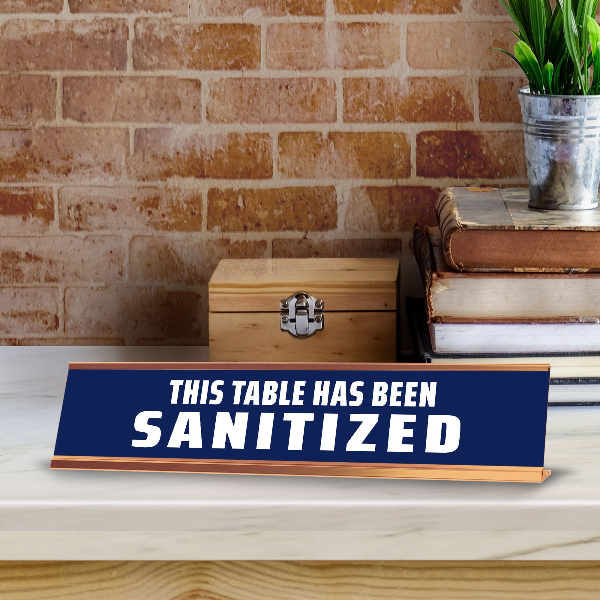 This Table Has Been Sanitized 2 x 10" Desk Sign | Office & Medical Rooms