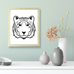 Designs ByLITA Tiger Outlined version, Wall Print Animals Art | Family Presents | Bedroom | Stylish Kindergarten Decor