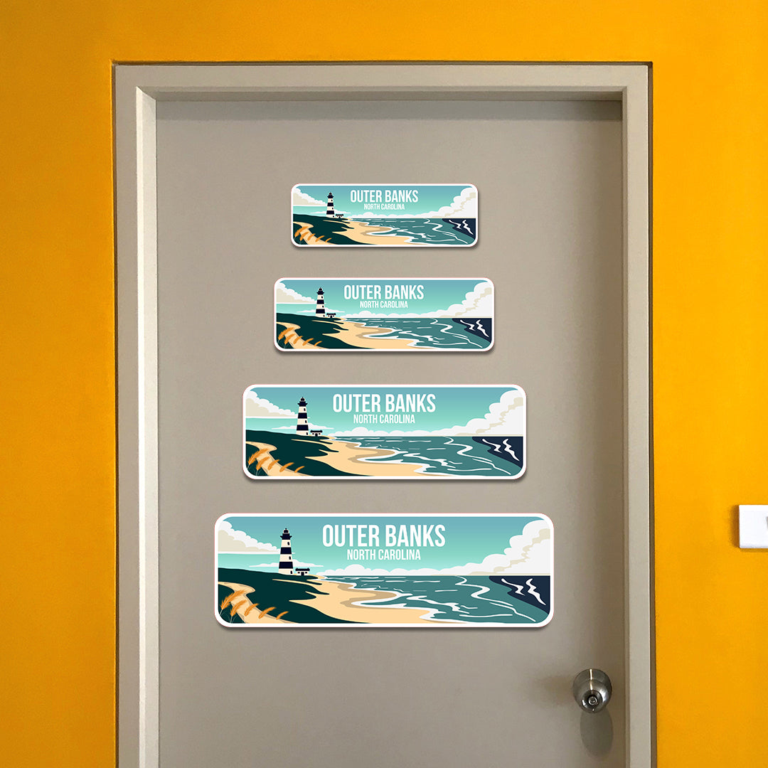 Standard Plus Outer Banks, North Carolina Wall or Door Sign | Famous US Beaches Souvenir