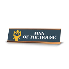 Signs ByLITA Man of The House Gold Frame, Desk Sign (2x8")