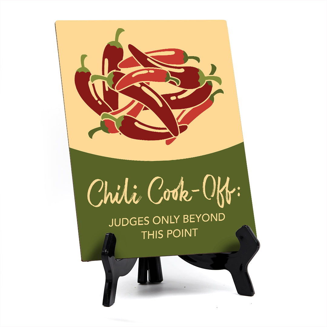 Signs ByLITA Chili Cook-Off: Judges Only Beyond This Point Table Sign With Acrylic Stand (6x8“)
