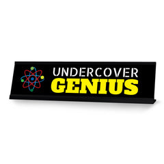 Signs ByLITA Undercover Genius Black Frame Desk Sign (2x8")