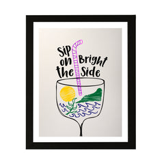Designs ByLITA Sip On The Bright Side, Wall Print Art | Retro Bar Decoration