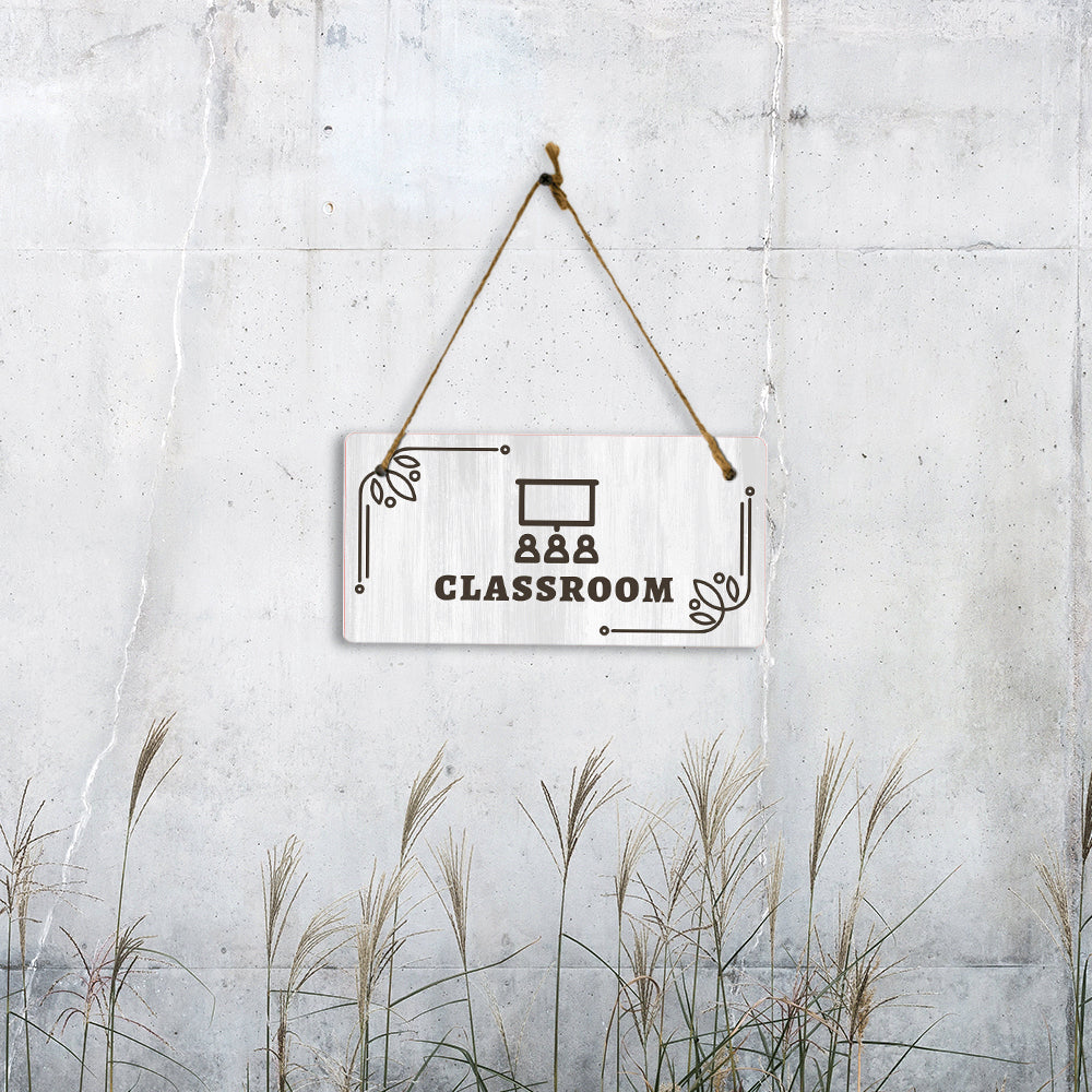 Classroom 5x10 Hanging Plus Wall or Door Sign | Religious Rustic Wood Sign