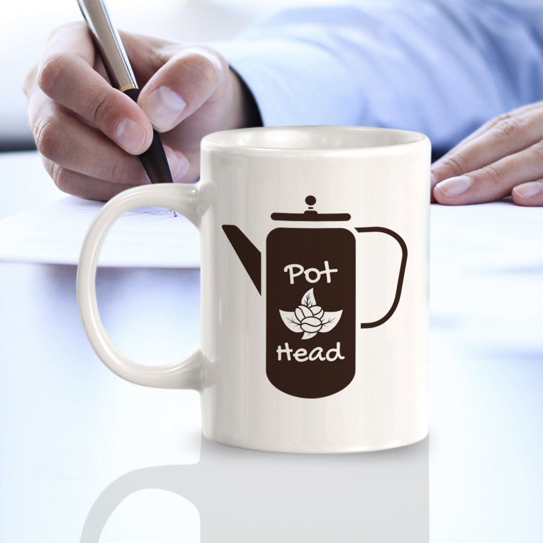 Pot Head 11oz Plastic or Ceramic Coffee Mug | Funny Office & Home Cups