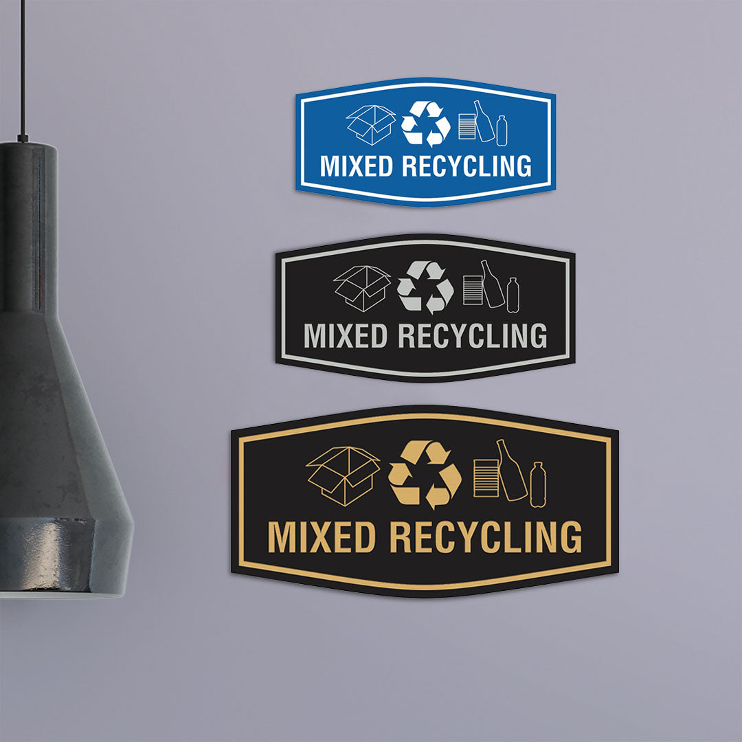 Fancy Mixed Recycling Wall or Door Sign