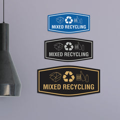 Fancy Mixed Recycling Wall or Door Sign