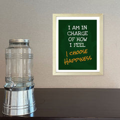 Designs ByLITA I Am In Charge Of How I Feel I Choose Happiness, Framed Wall Art Print | Positive Motivational Decor