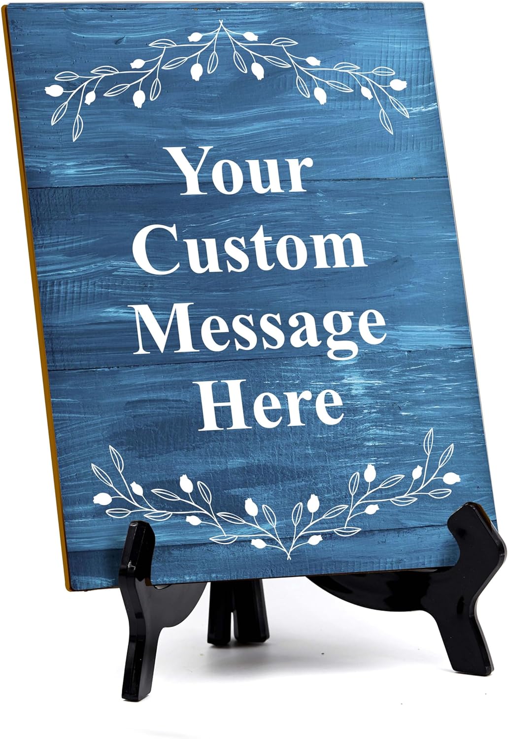 Signs ByLITA Custom Personalized Rectangle Table Sign (6" x 8") Floral Branches | Write Your Own Message | Design Your Sign