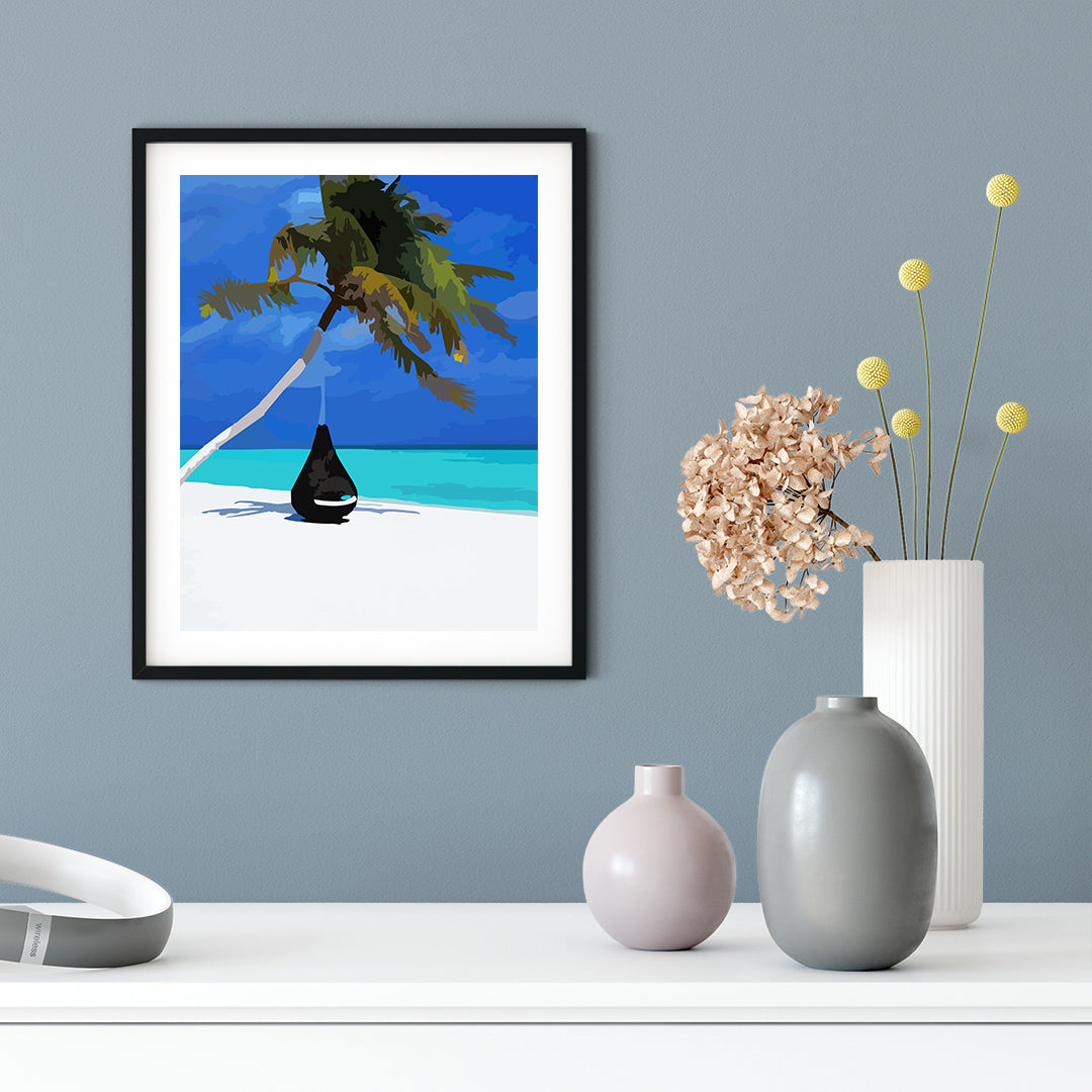 Exotic Ocean Retreat, Framed Print Sign Easy Installation | Holidays By The Sea | Stylish Modern Decoration For The Home and Office