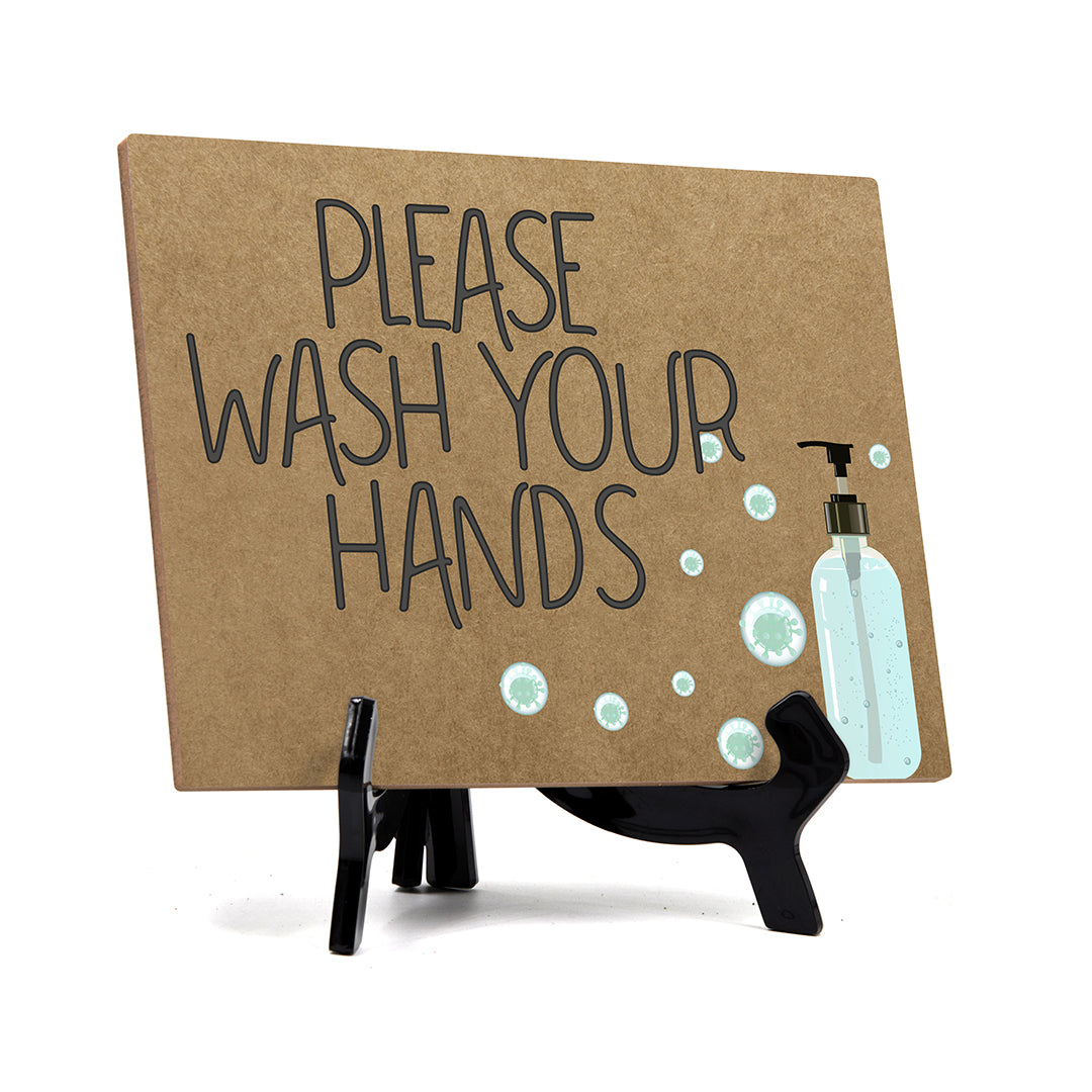Signs ByLITA Please Wash Your Hands (Hygiene 5 Bg), Hygiene Sign, 6" x 8"