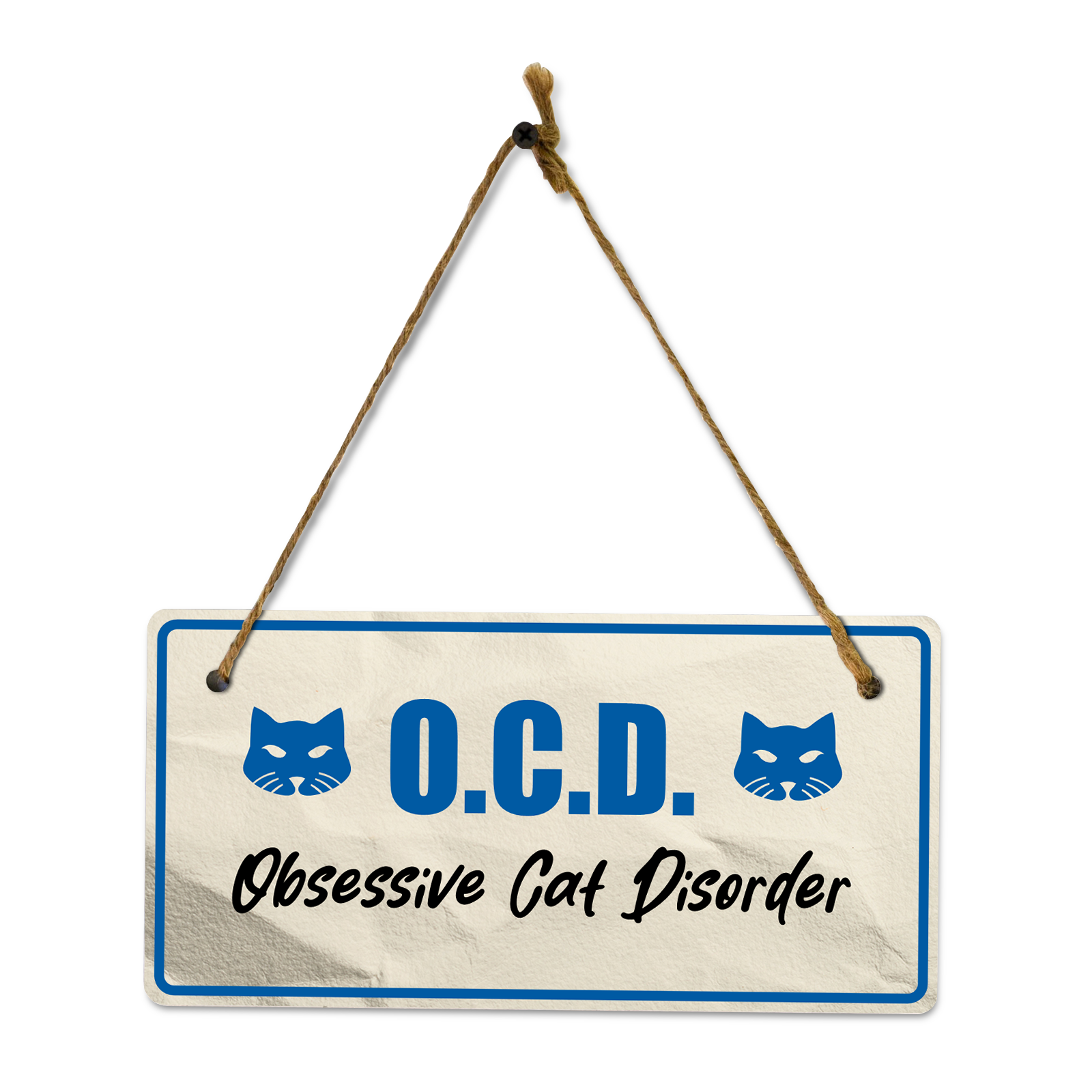 Cat Lovers Home Decor 5x10 Hanging Plus Wall or Door Sign
