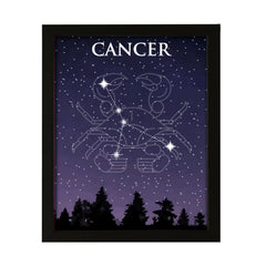 Designs ByLITA Cancer Zodiac Sign Night Sky, Wall Print Art | Home and Office Decor | Astrology Star Sign Bedroom Decoration | Perfect Gift