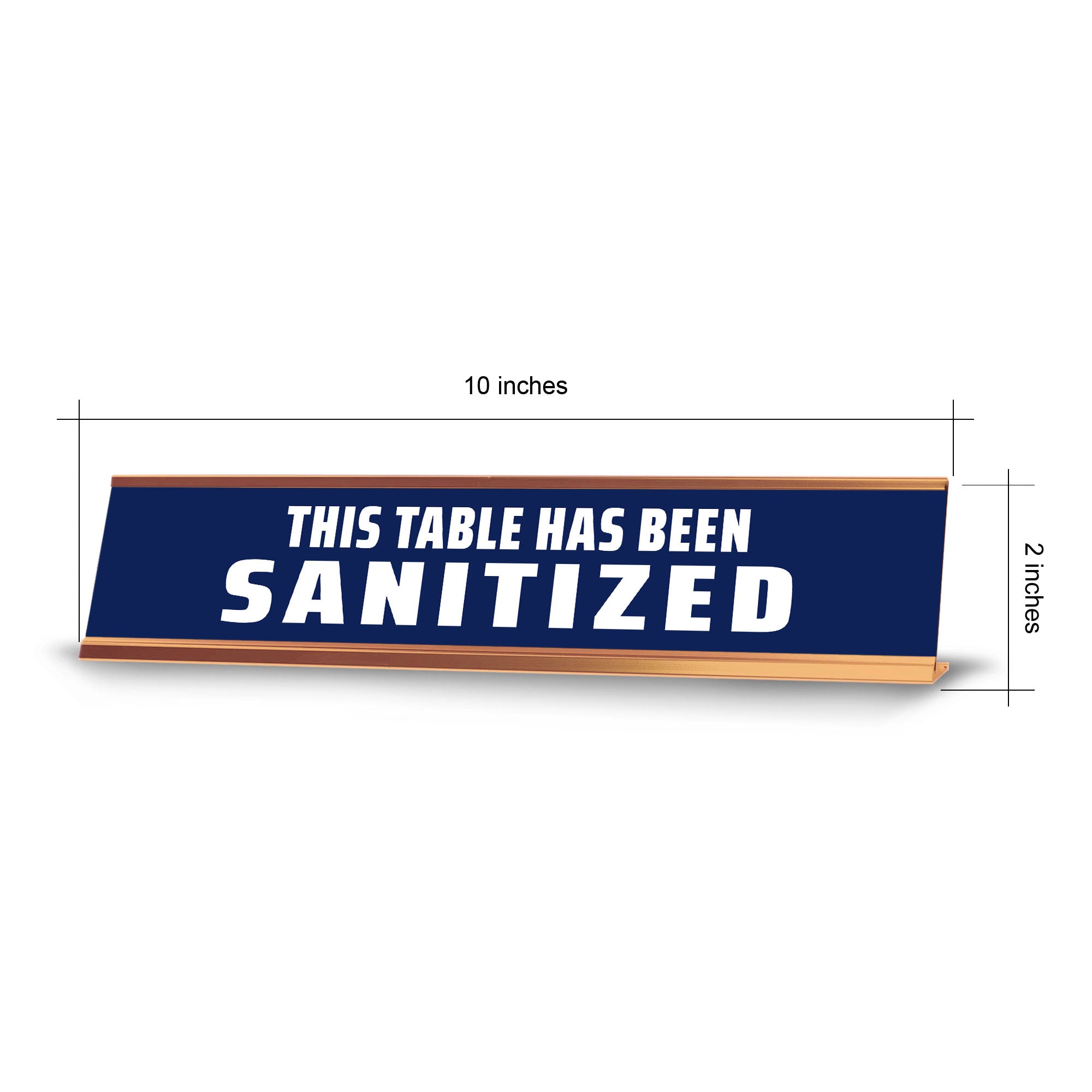 This Table Has Been Sanitized 2 x 10" Desk Sign | Office & Medical Rooms