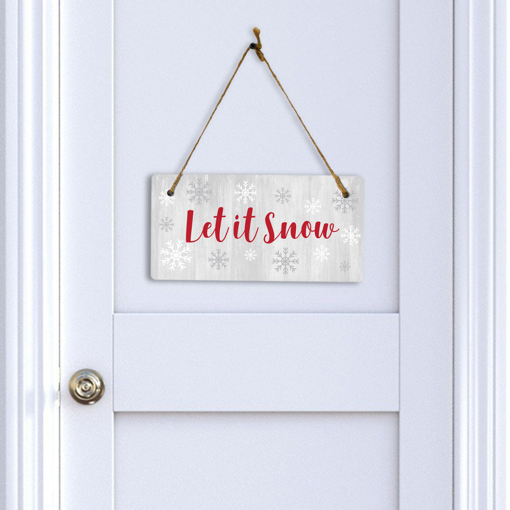 Let it Snow 5x10 Hanging Wall or Door Sign | Funny Religious Home Decor