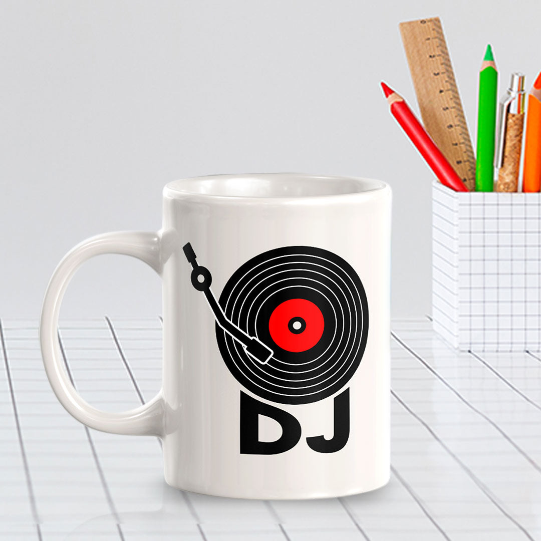 DJ 11oz Plastic or Ceramic Coffee Mug | Novelty Cup for Musicians