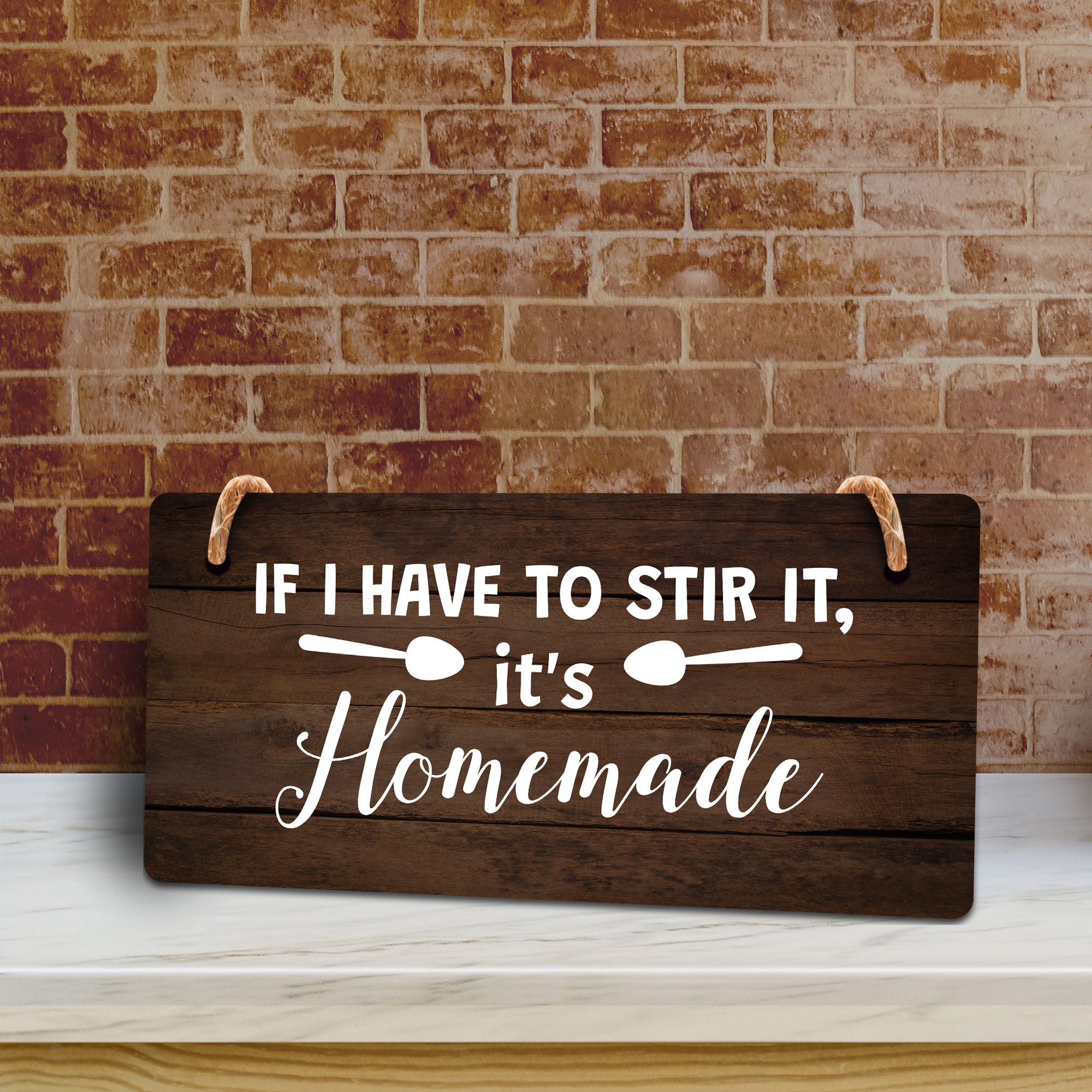If I Have To Stir It, It's Homemade 5" x 10" Hanging Wall or Door Sign | Funny Coffee Home & Office Decor