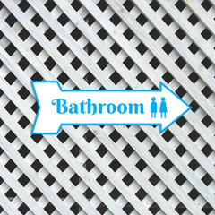 Arrow Shape Bathroom 12x4" Wall or Door Sign | Restrooms Signage