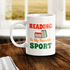 Reading Is My Favorite Sport 11oz Plastic or Ceramic Coffee Mug | Witty Funny Coffee Cups