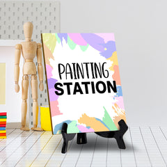 Signs ByLITA Painting Station 2, Table Sign with Acrylic Stand (6x8“)