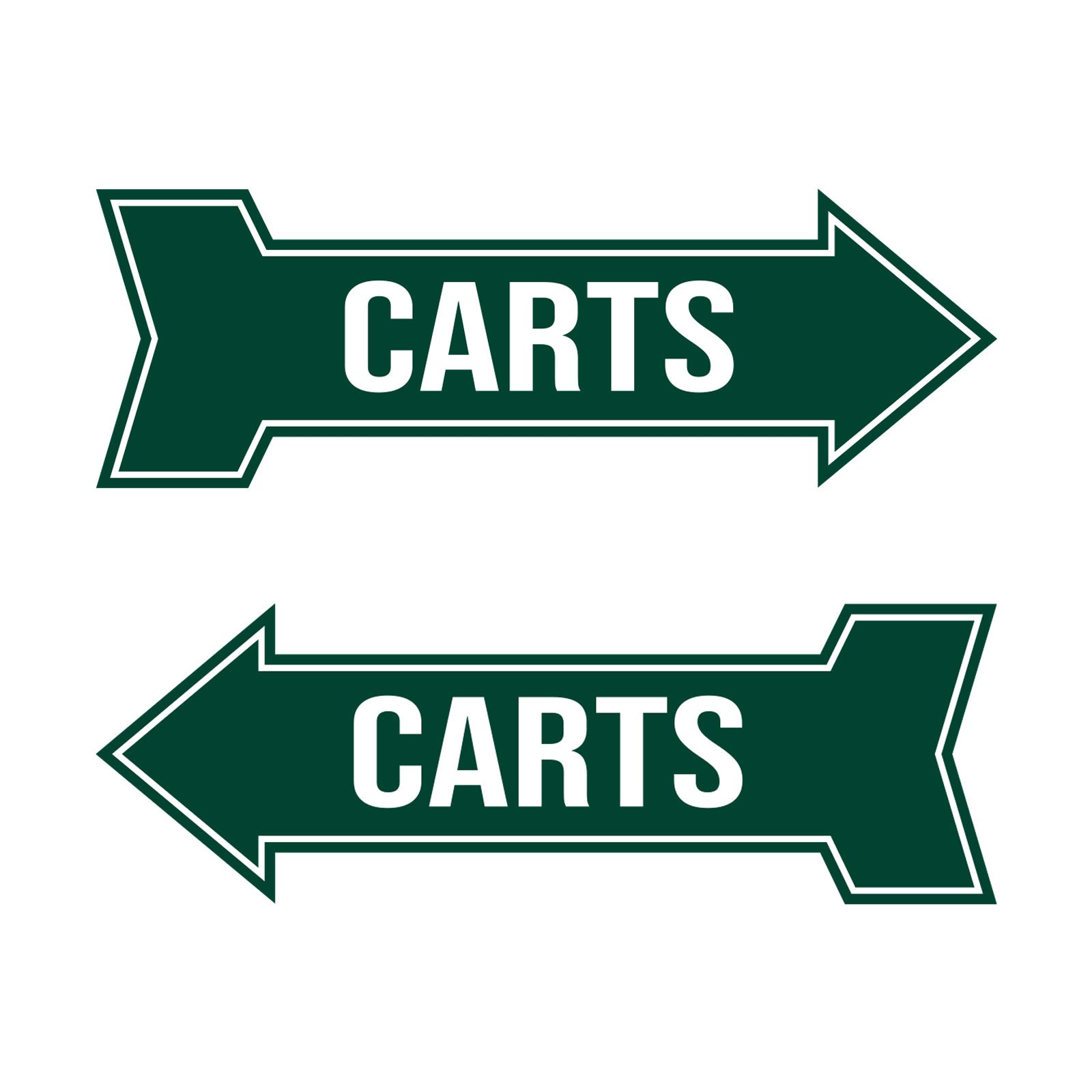 Arrow Shape Carts 12x4" Wall or Door Sign | Golf Signage