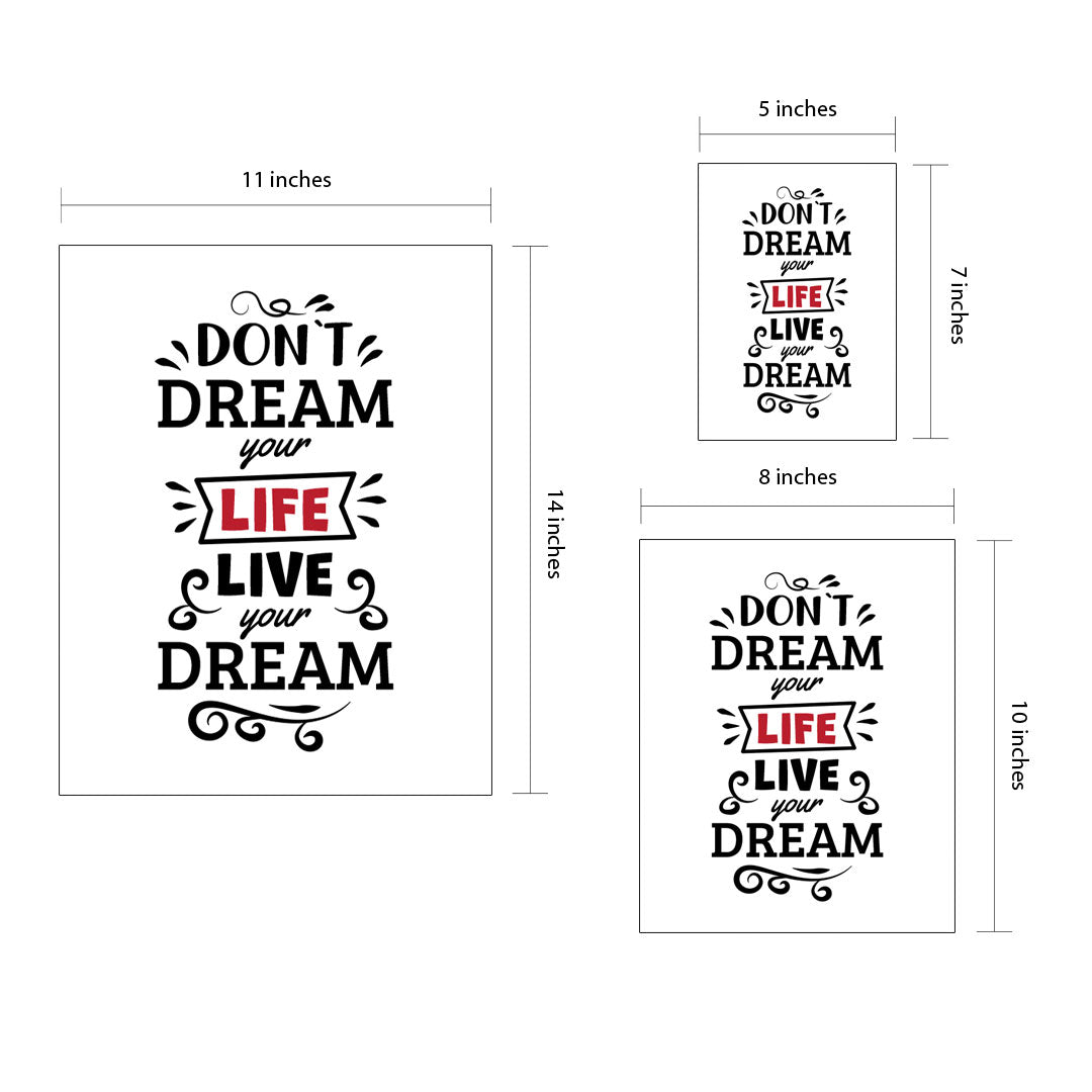 Designs ByLITA Don't Dream Your Life. Live Your Dream!, Wall Print Art | Motivational Home Decor