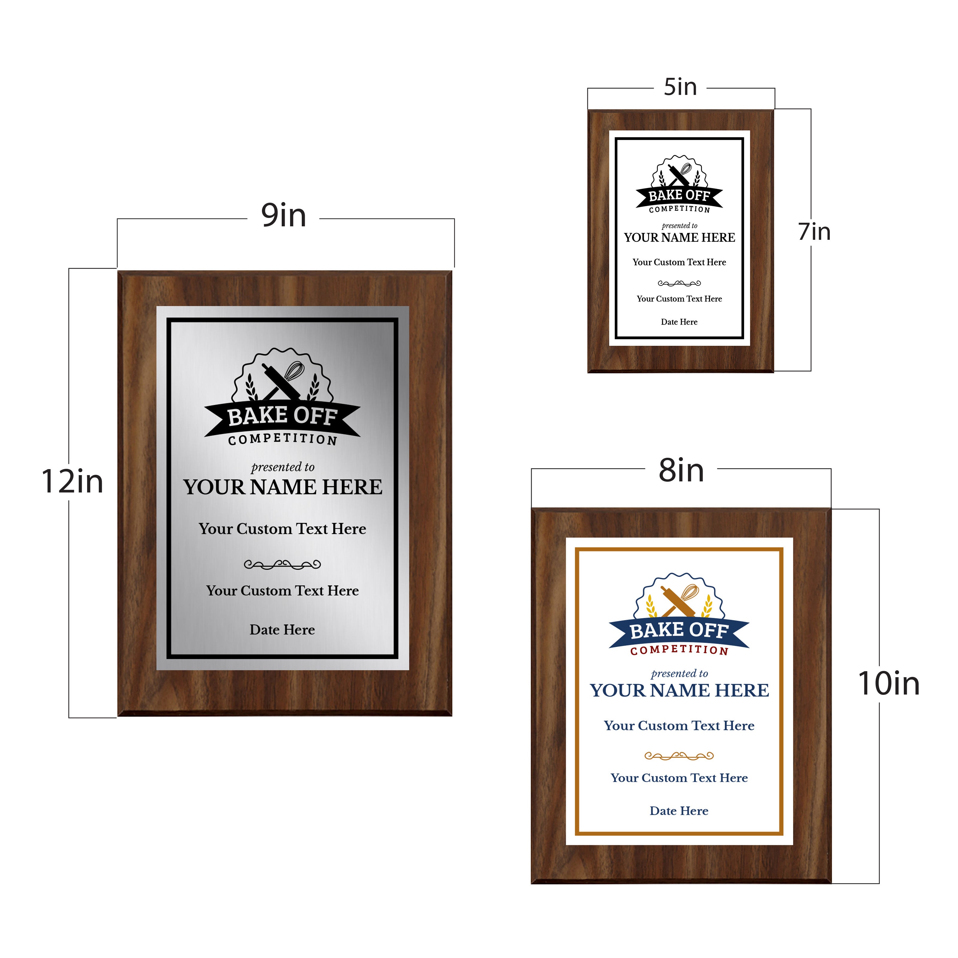 Bake Off Competition Customizable Award Plaque | Easel Mount Option | Achievement and Recognition Personalizable Plaques