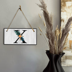 X Flower Decor 5x10 Hanging Wall or Door Sign | Alphabet Letter Room Decoration