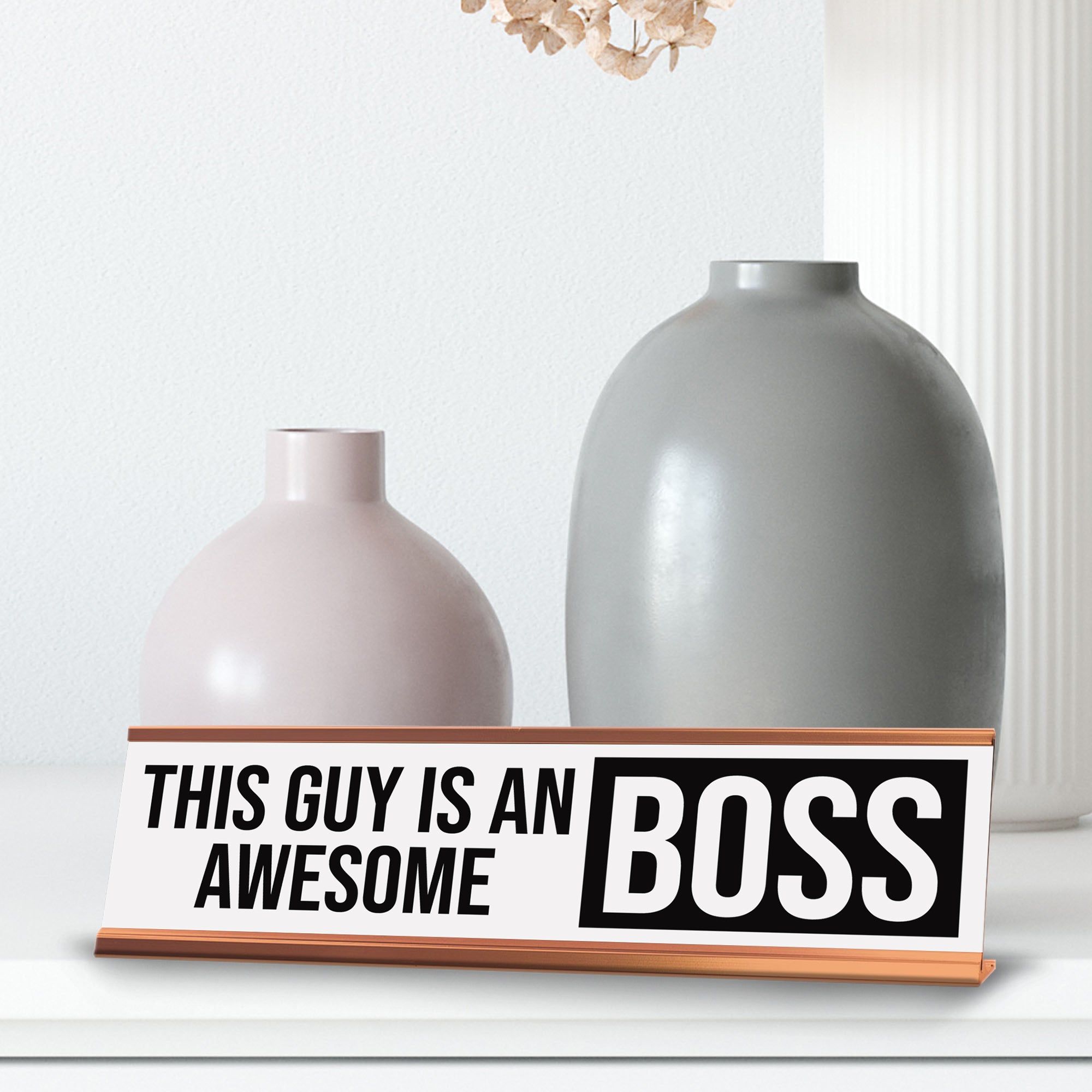 Signs ByLITA This Guy Is An Awesome Boss Gold Frame Desk Sign (2x8?)