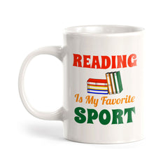 Reading Is My Favorite Sport 11oz Plastic or Ceramic Coffee Mug | Witty Funny Coffee Cups
