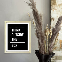 Designs ByLITA Think Outside The Box, Framed Wall Art Print | Positive Motivational Decor