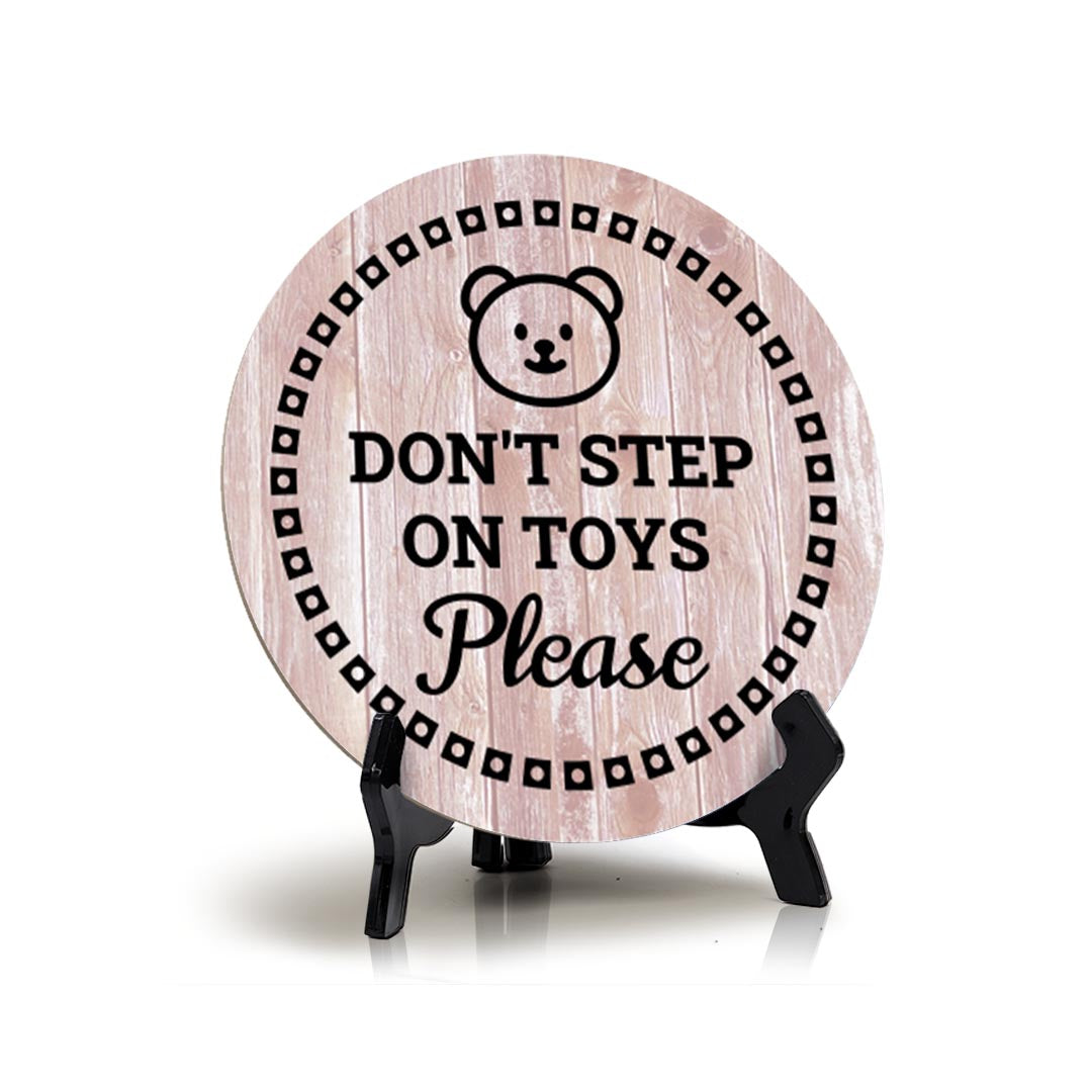 Signs ByLITA Round Don't Step On Toys Please Table Sign (5x5")